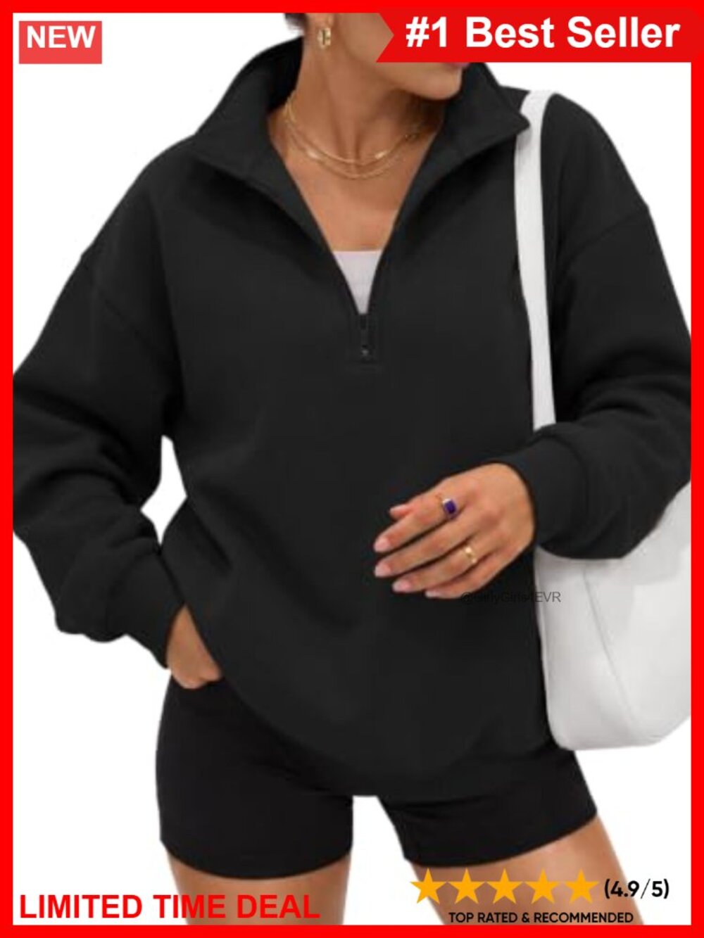 Oversized Half Zip Fleece Sweatshirt Mock Neck Pullover Women's
